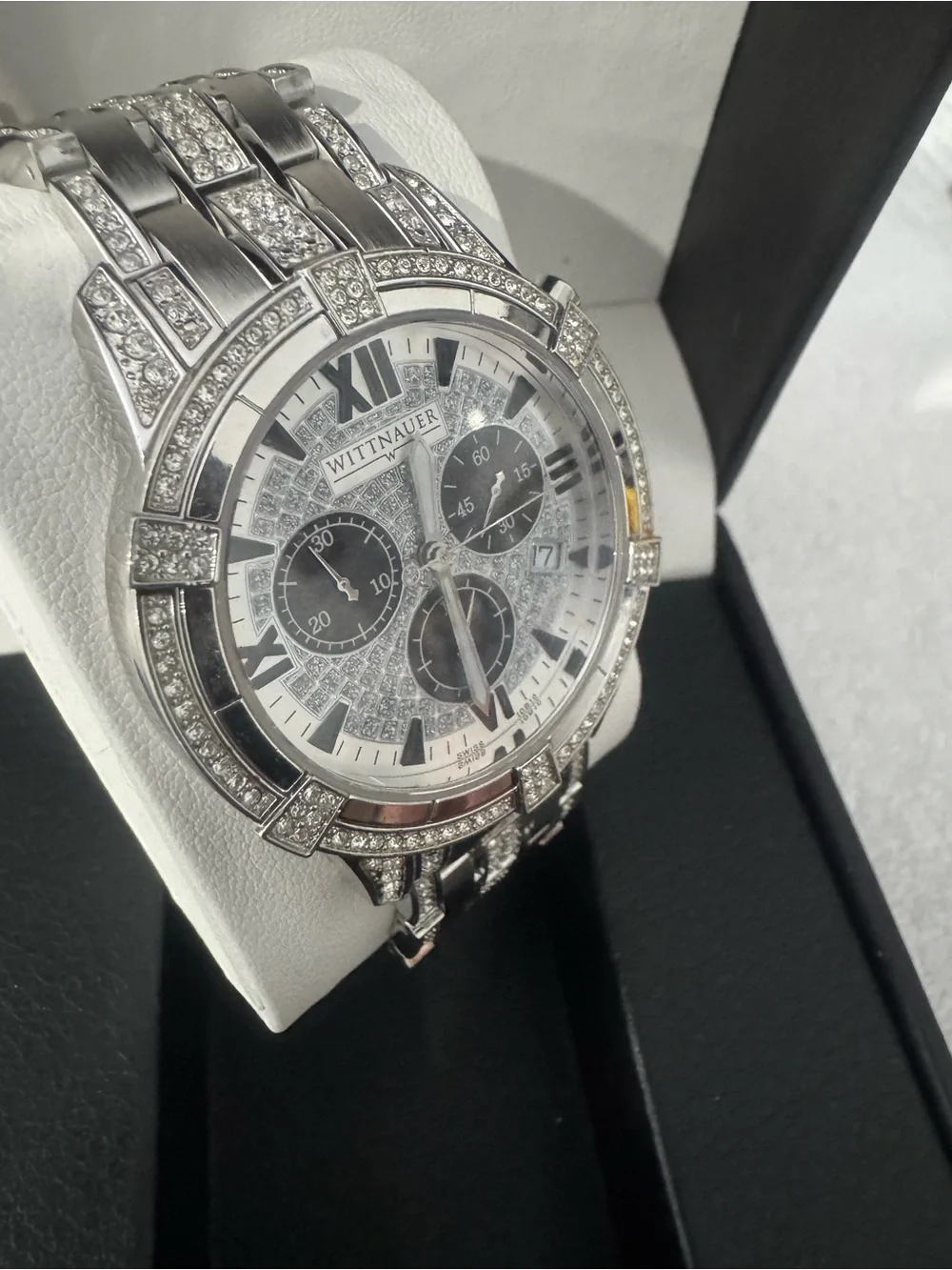 #171 Wittnauer Men’s Silver Crystal Chronograph Watch